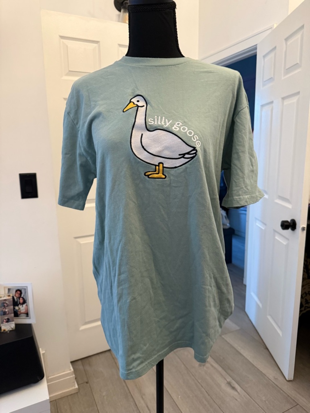 Silly Goose Graphic Tee in Sage Green